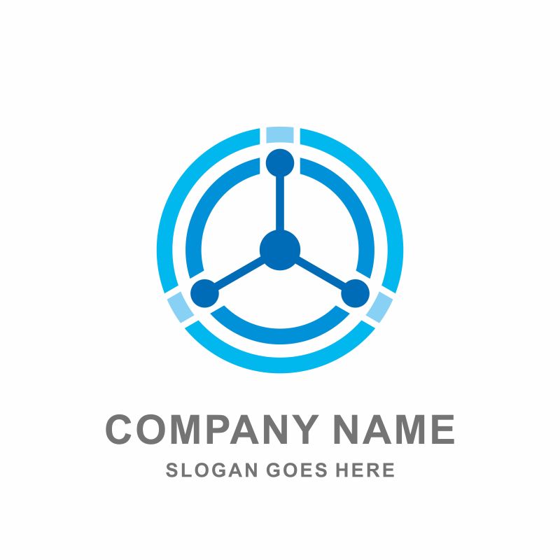 创意圆形三角标志矢量设计图