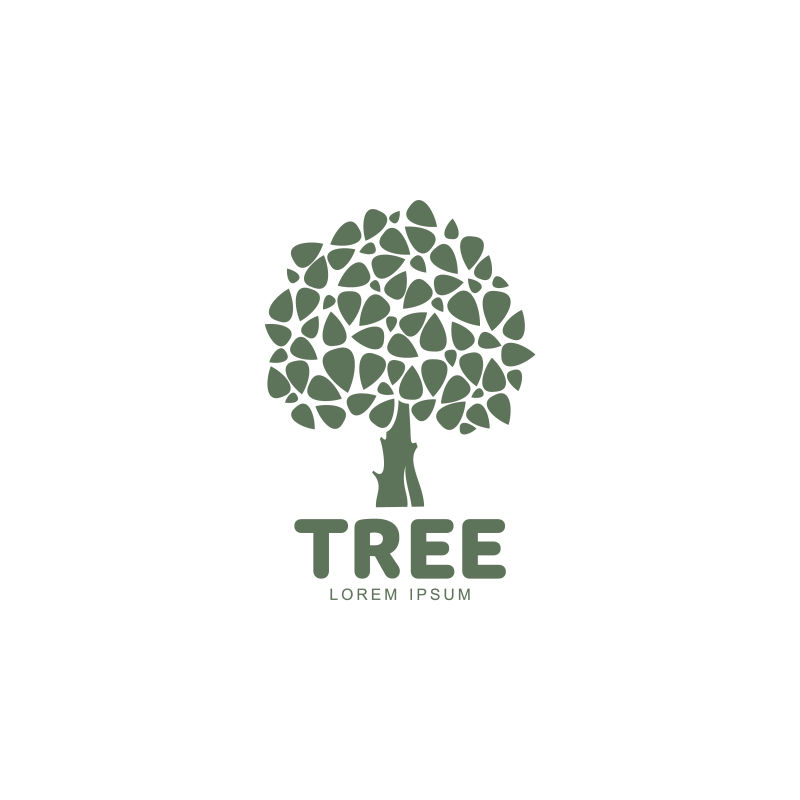 创意绿色树木图标设计矢量