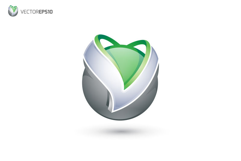 爱心矢量创意标志设计