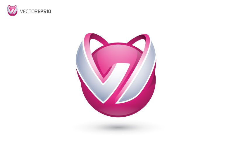 玫红色球星矢量标志设计