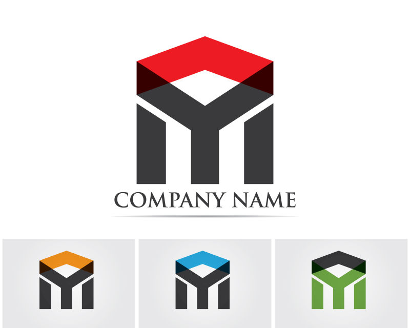 矢量抽象几何图形logo设计