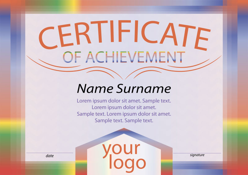 矢量成绩证书或毕业证书