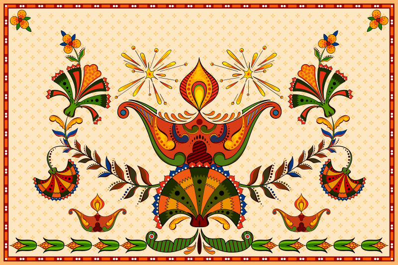 快乐排灯节矢量背景