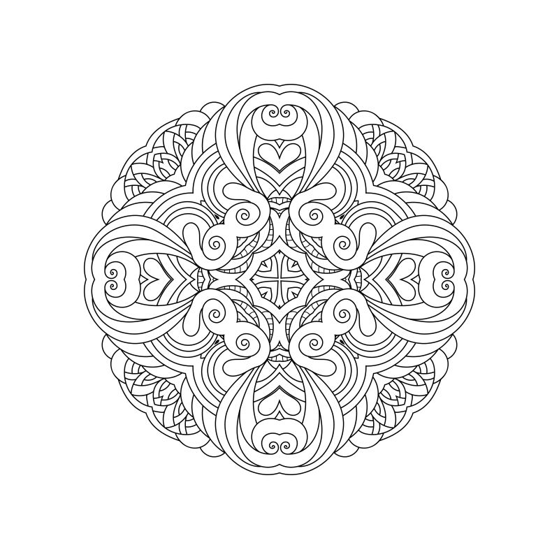 矢量抽象鲜花图案设计