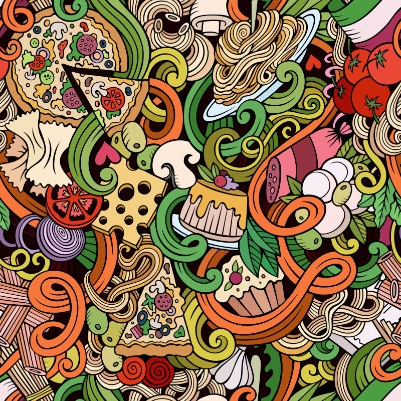 音乐乐器涂鸦矢量图