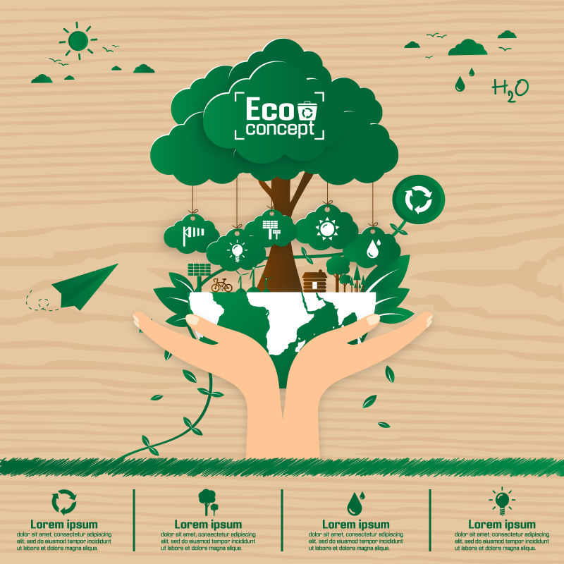 抽象矢量创意生态概念的背景