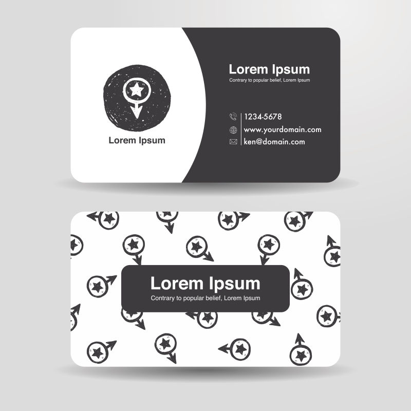 地图定位涂鸦名片矢量设计