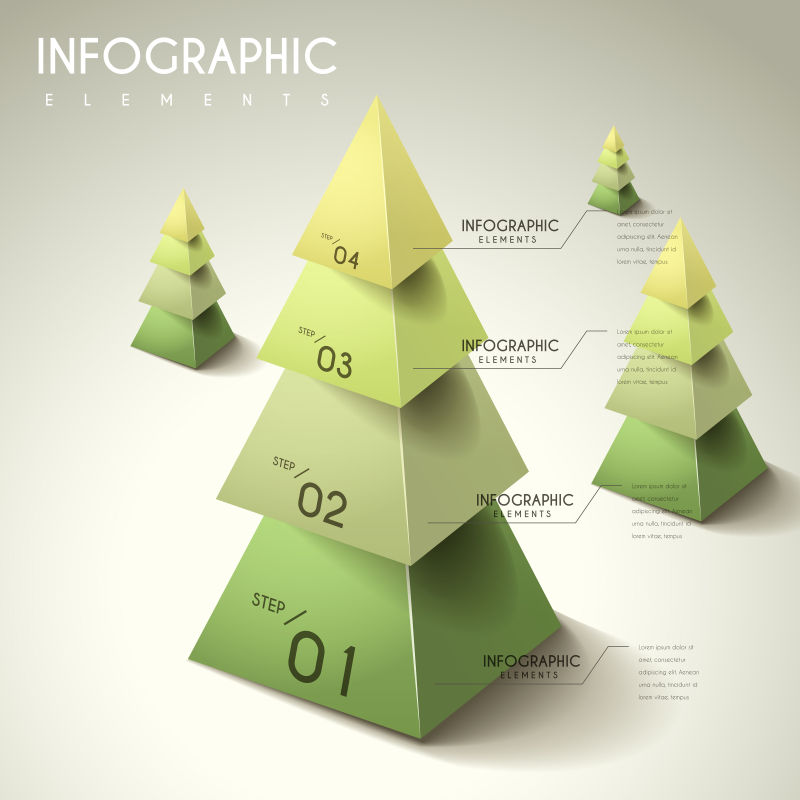 3D元素的创意信息图表设计矢量