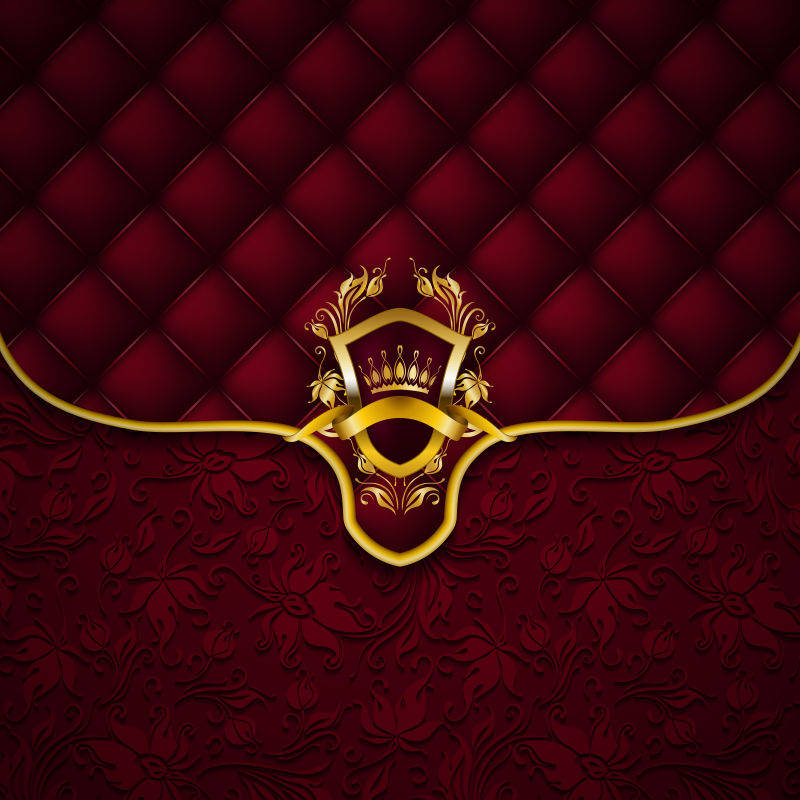 矢量装饰华丽的信封红色背景