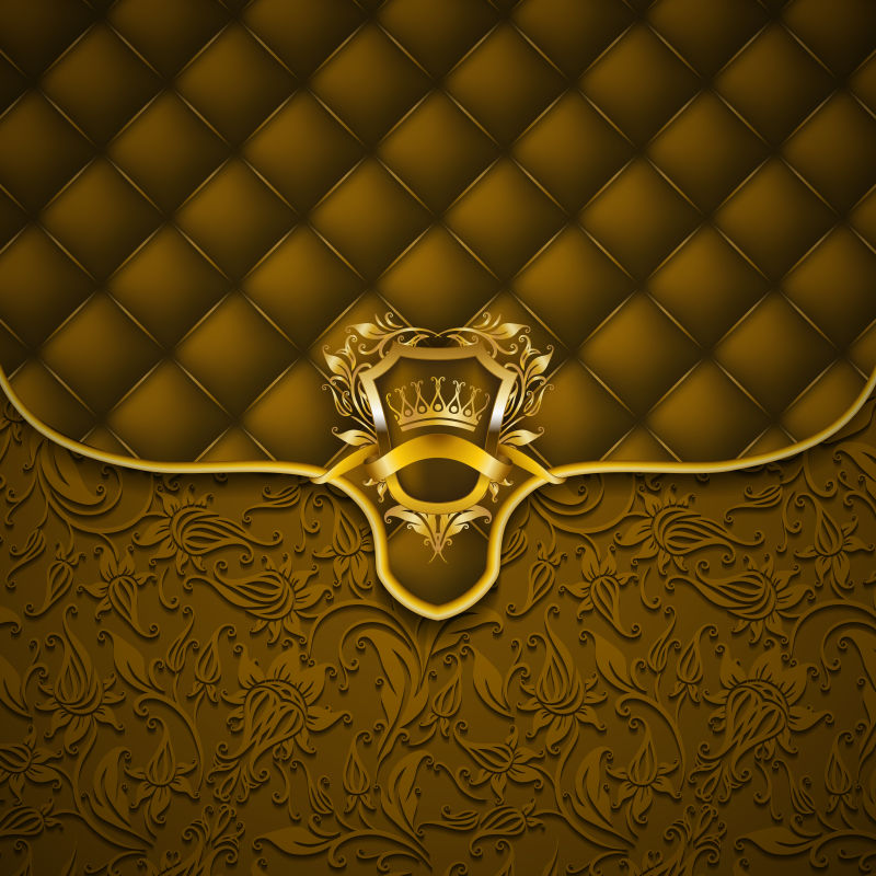 矢量优雅的金盾金冠