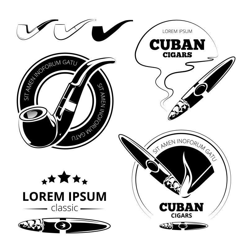 矢量香烟标签徽章