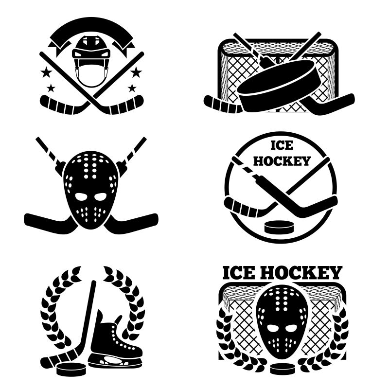 矢量冰球标签徽章