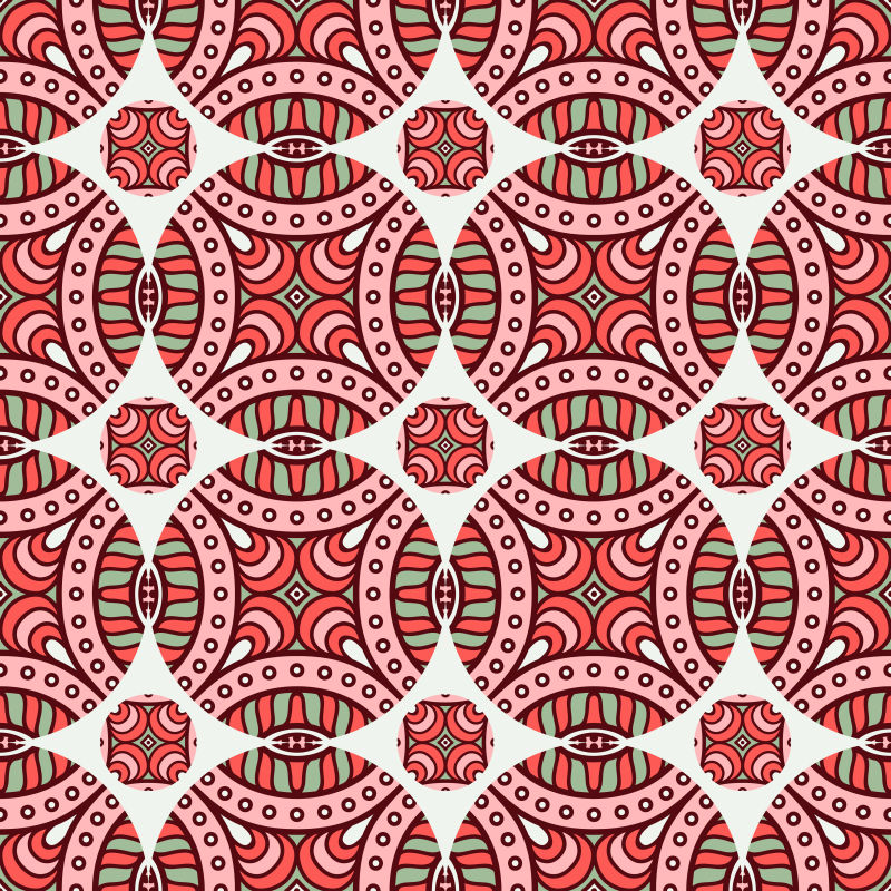 矢量复古花卉图案