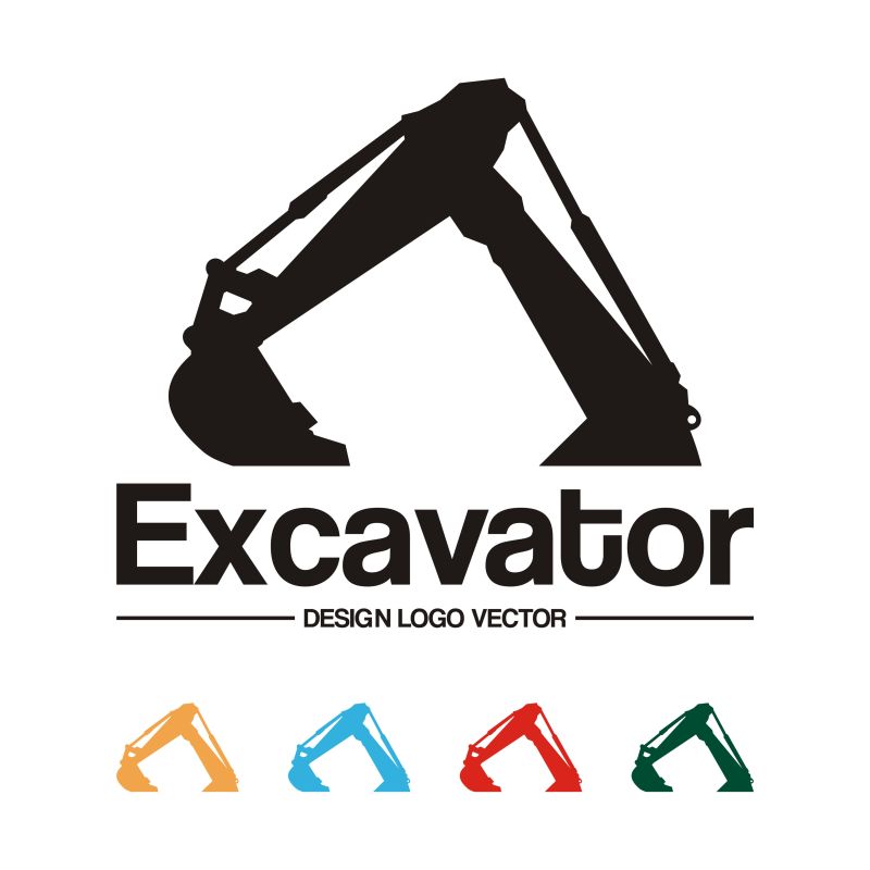 矢量的创意挖掘机标志