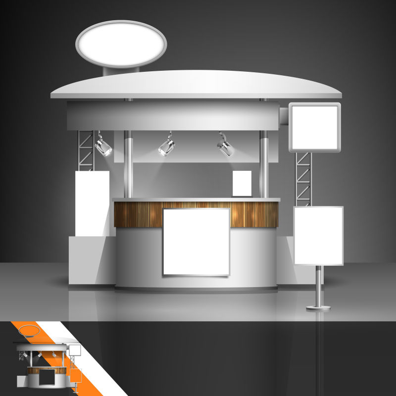 矢量企业空白展台设计