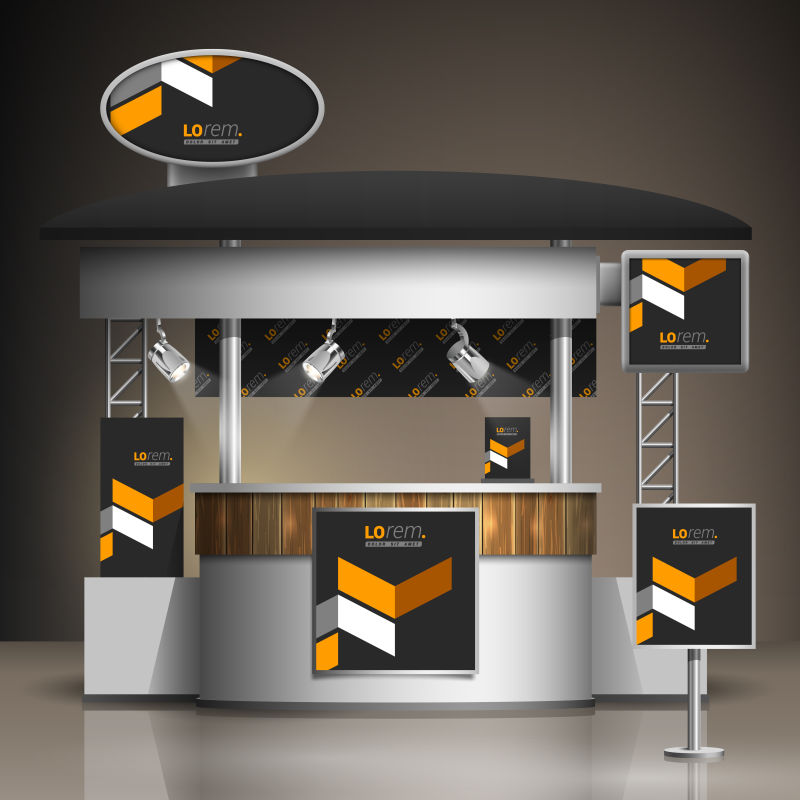 矢量现代创意展台设计