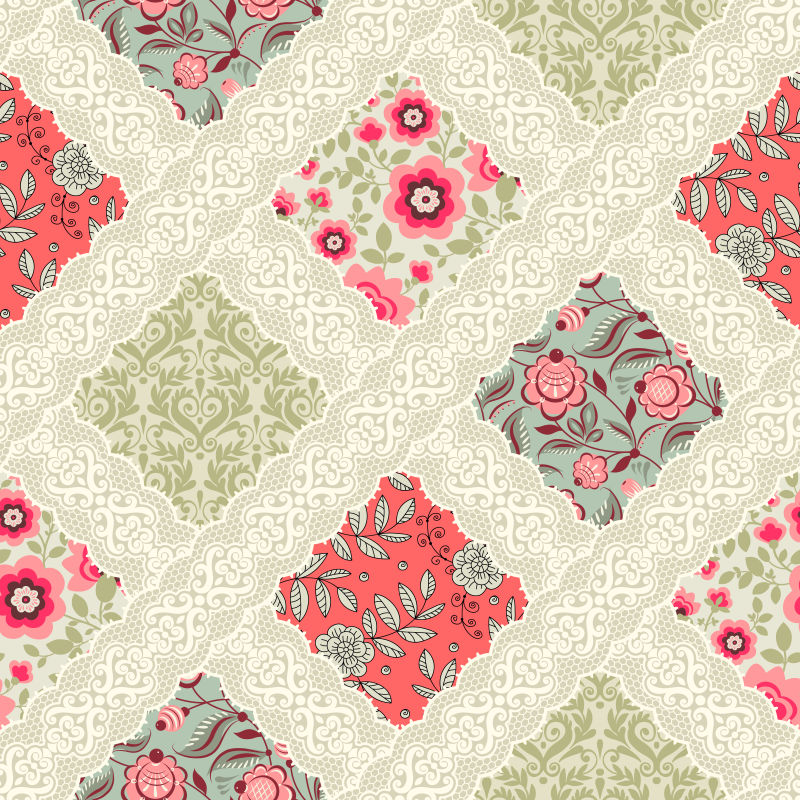 古典风格的花卉元素矢量图