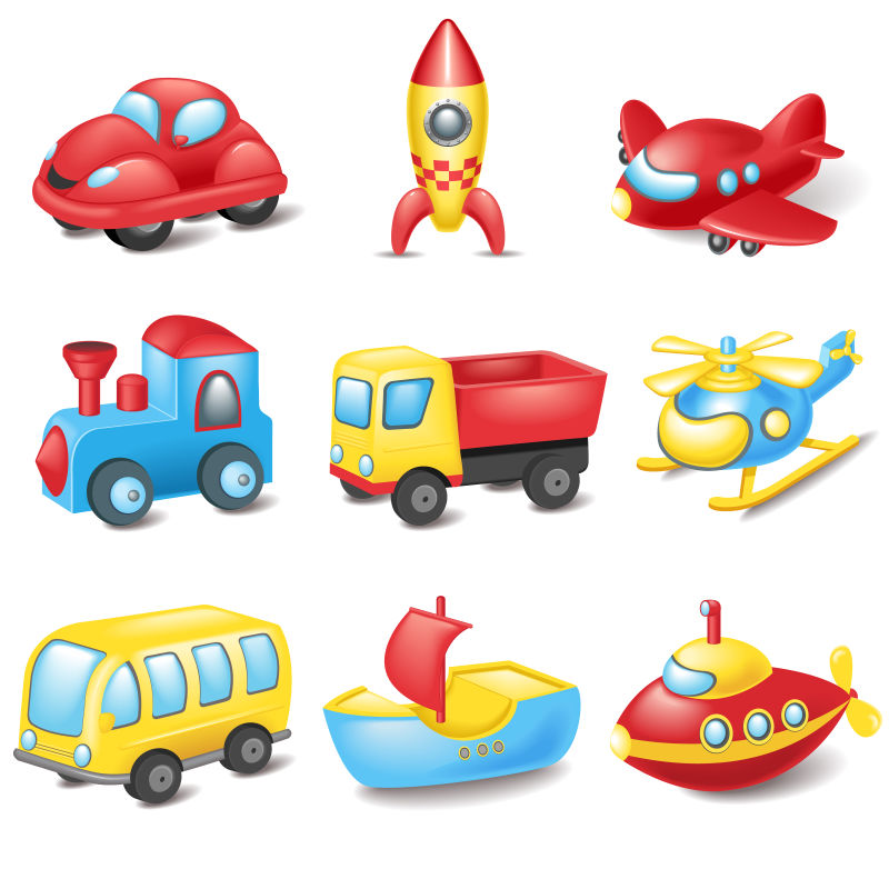 矢量卡通交通运输工具