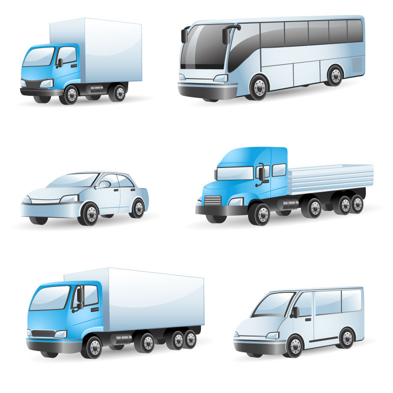 创意矢量卡通运输工具插图