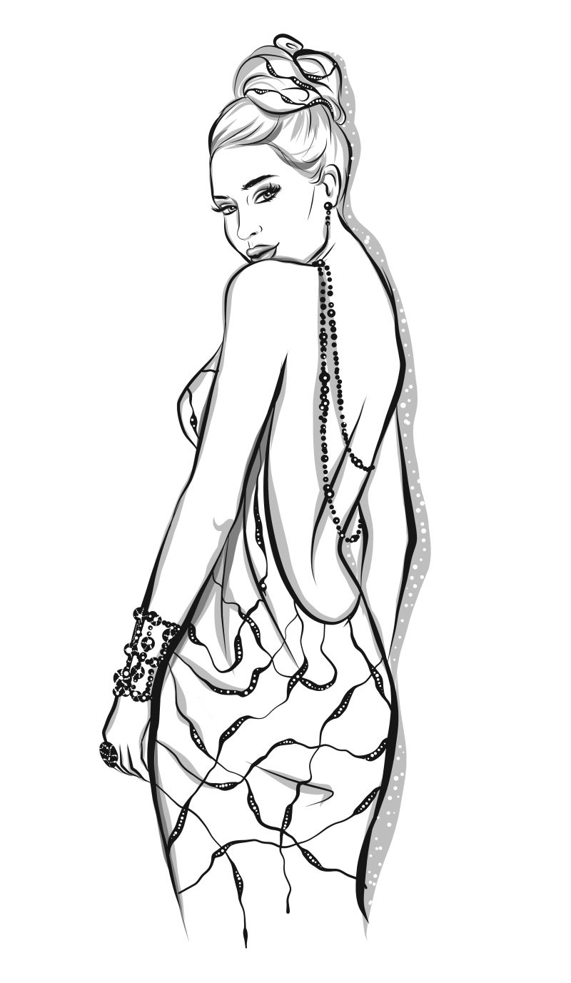 矢量的性感美女插图设计