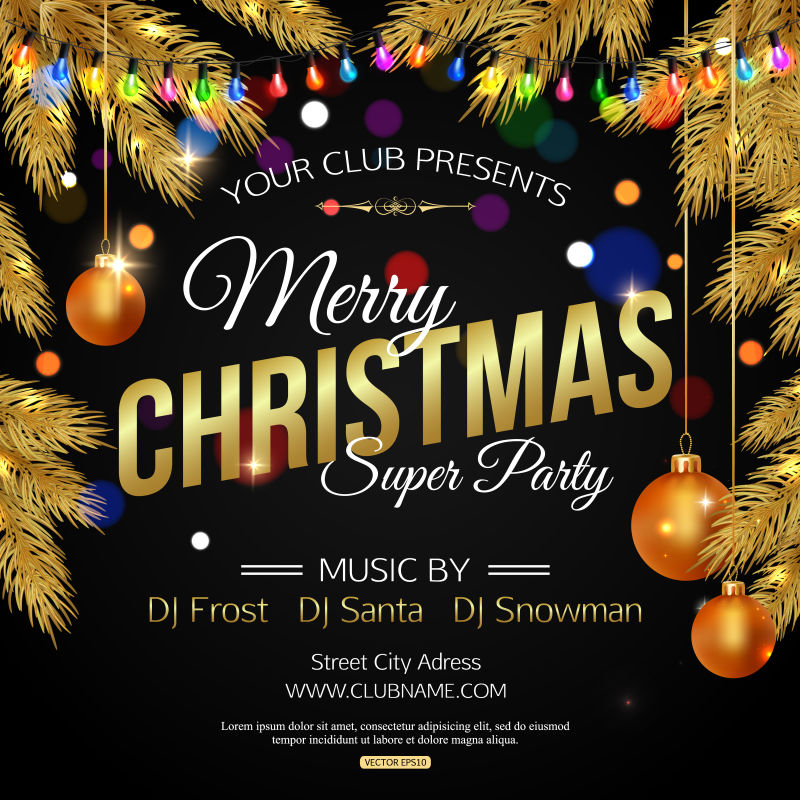 矢量圣诞快乐海报