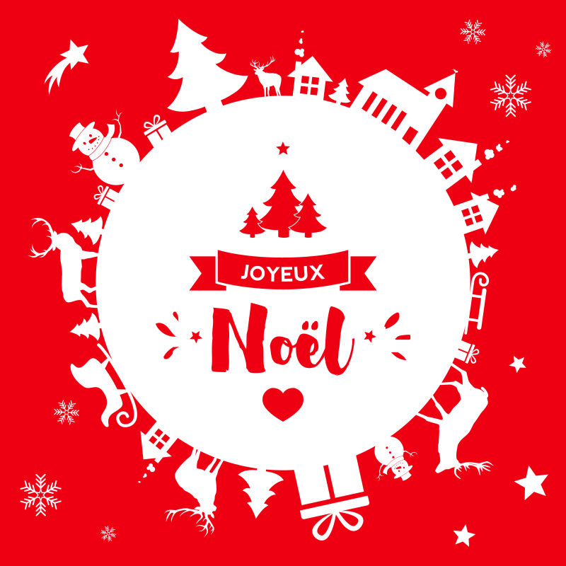 矢量圣诞树和雪橇车的圣诞元素背景