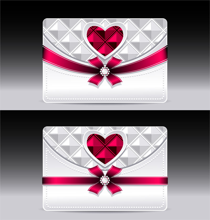 心形元素的创意圣诞贺卡设计