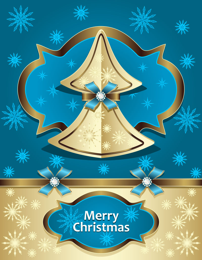 创意折纸概念的矢量圣诞装饰背景