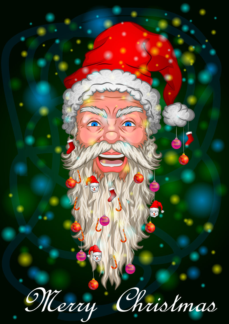 矢量设计带满礼物的圣诞老人