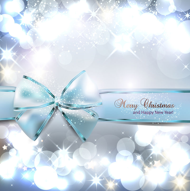 圣诞节优雅蝴蝶结背景矢量图