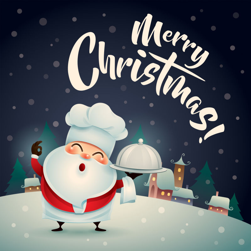 矢量高兴的圣诞老人卡通插图