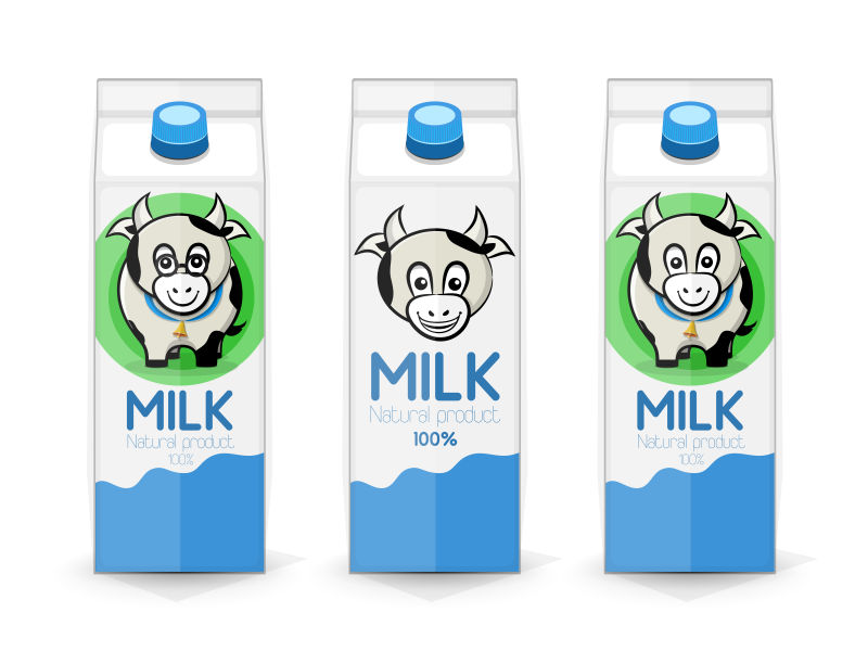 纸包装的牛奶矢量