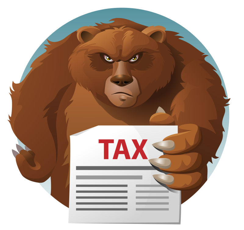 矢量卡通风格的熊有税信
