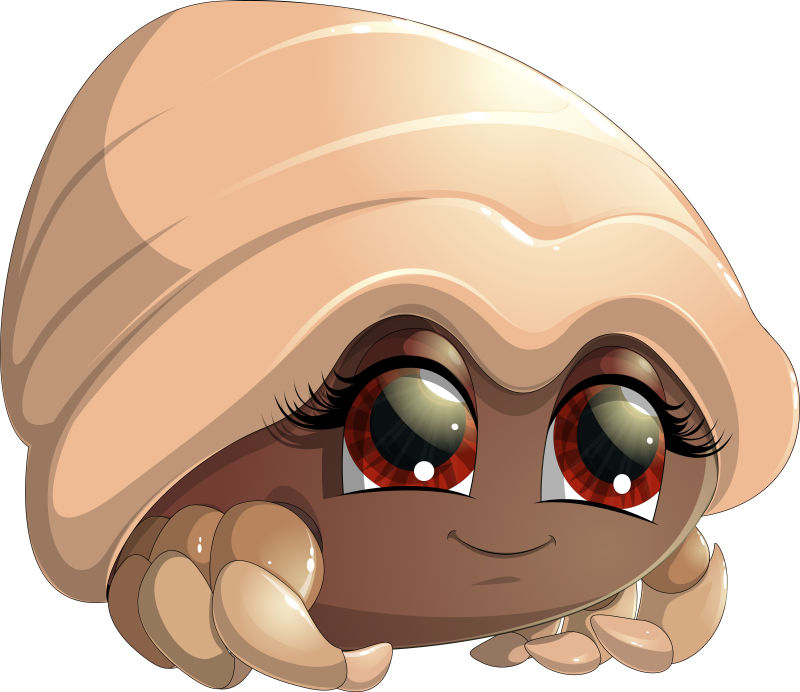 矢量棕色卡通螃蟹