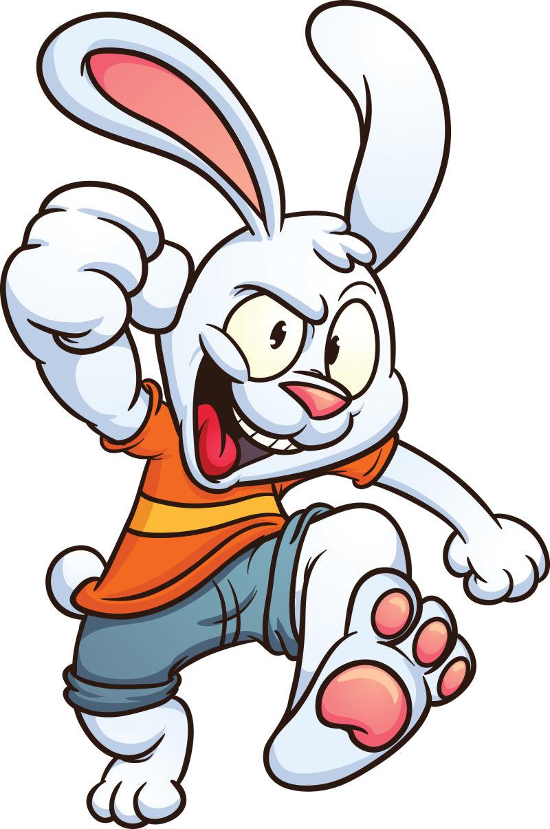 矢量卡通白兔酷跑