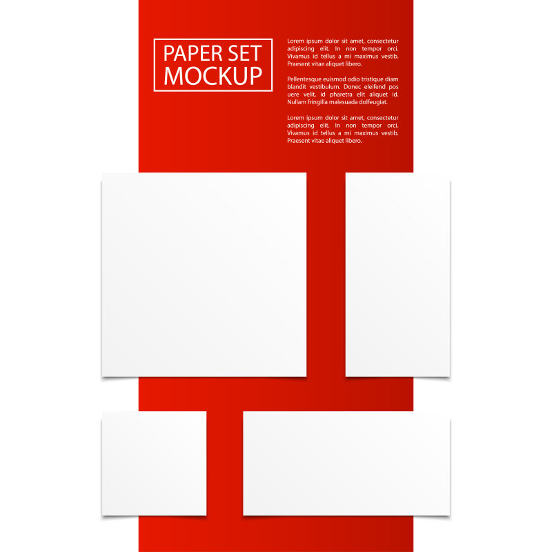 矢量向量集的四个空旗帜与透明矢量阴影