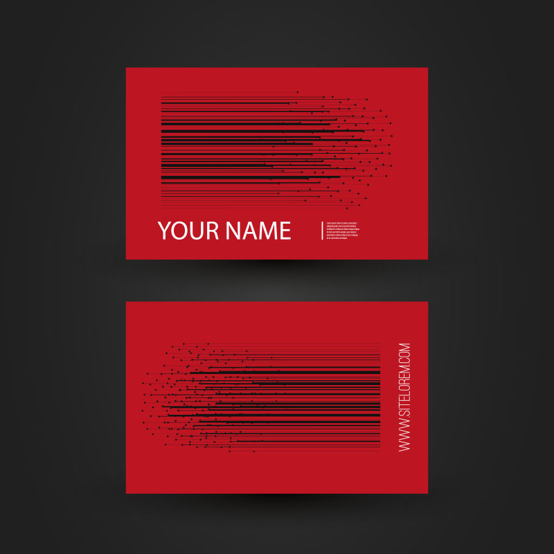 抽象的简约红色名片设计矢量图