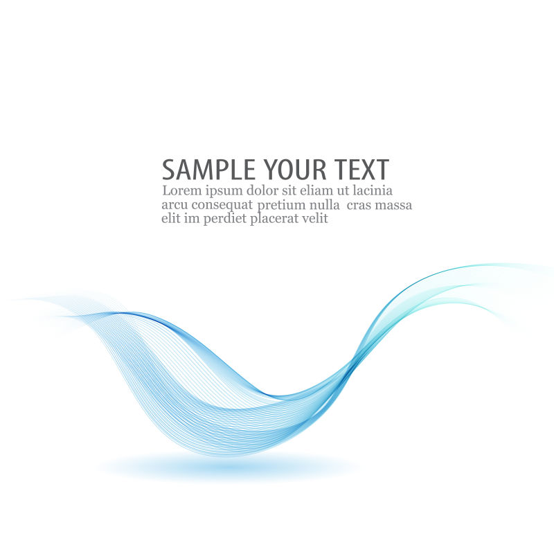 创意蓝色半透明波形光线矢量背景