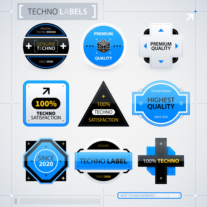 具有徽章和横幅的现代网页矢量设计