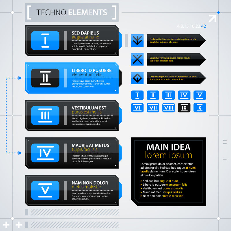 具有选项的商业信息横幅矢量设计