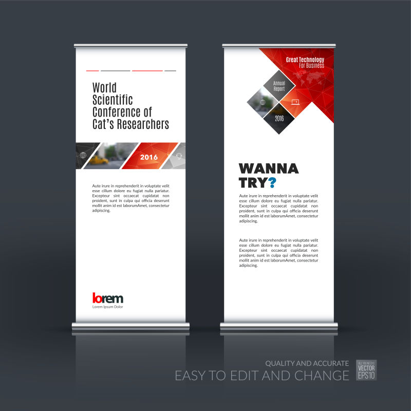 矢量的红色几何图案商业横幅