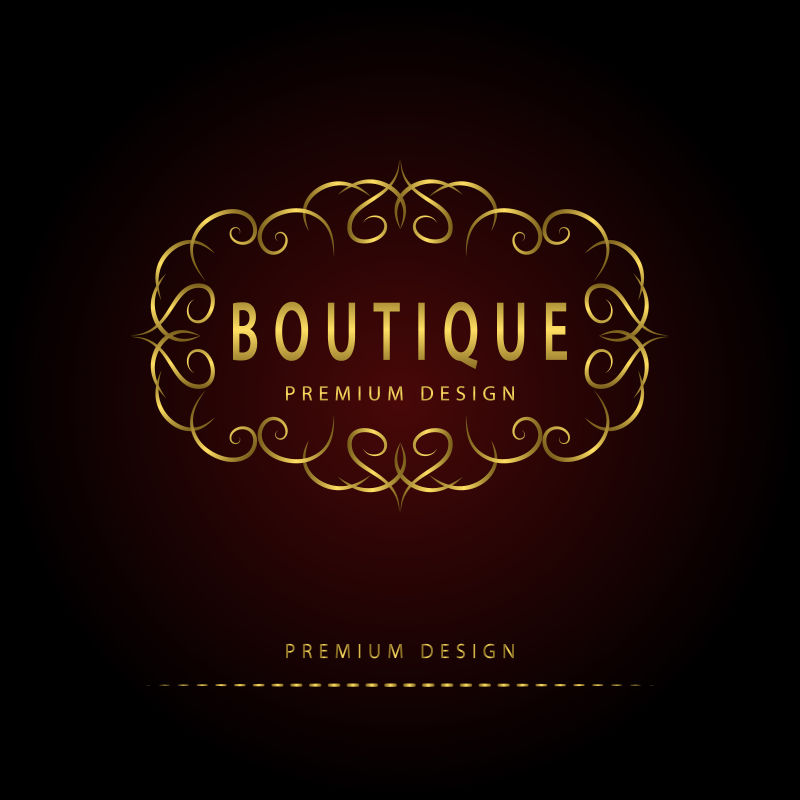 优雅的线条艺术标志设计矢量插图