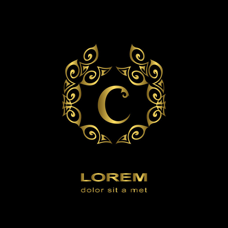 高雅线条艺术矢量图解设计元素