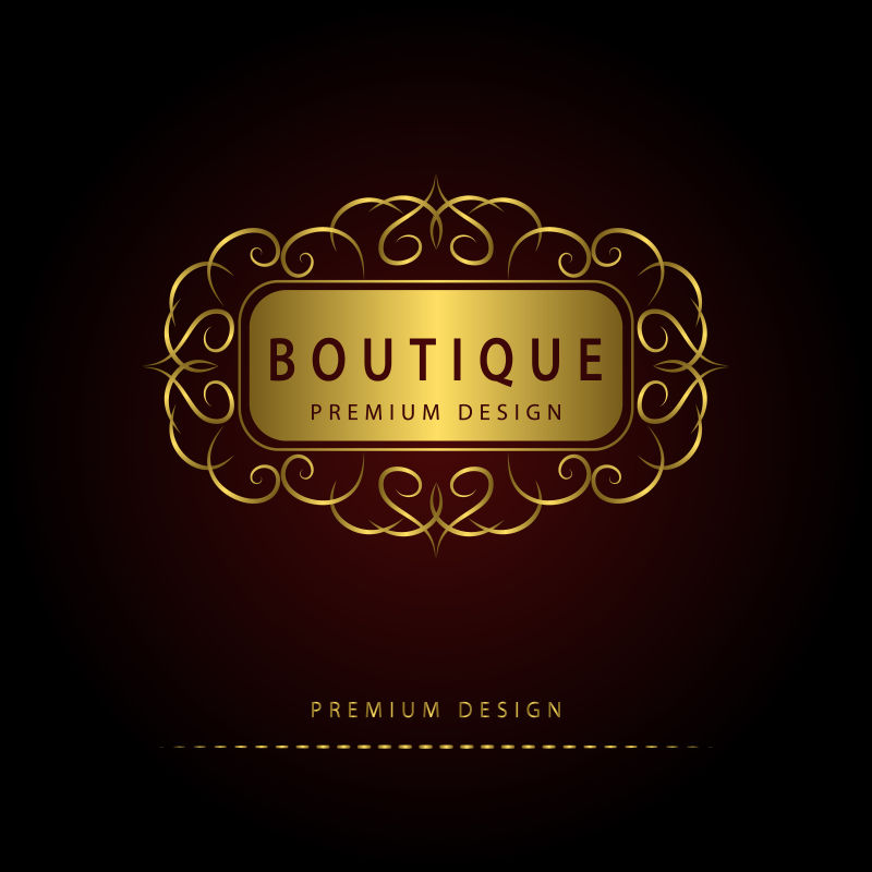 优雅的矢量线条艺术标志设计