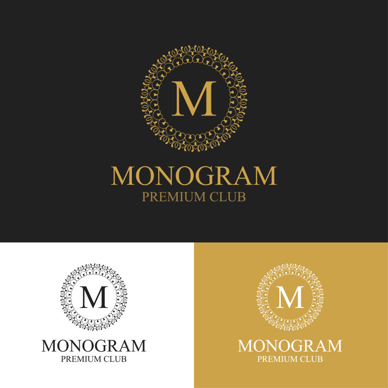 经典风格的矢量字母花纹logo