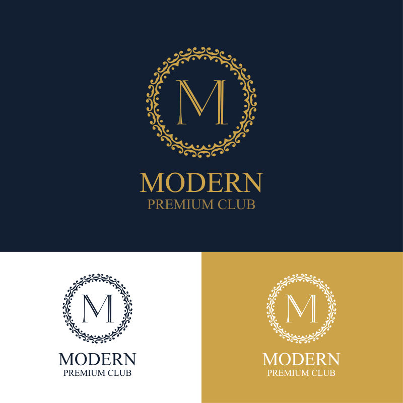 经典风格的矢量纹章标志