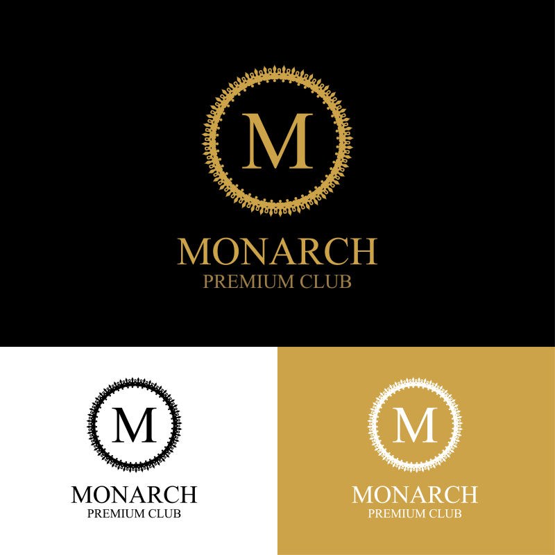 画框中字母符号矢量纹章标志