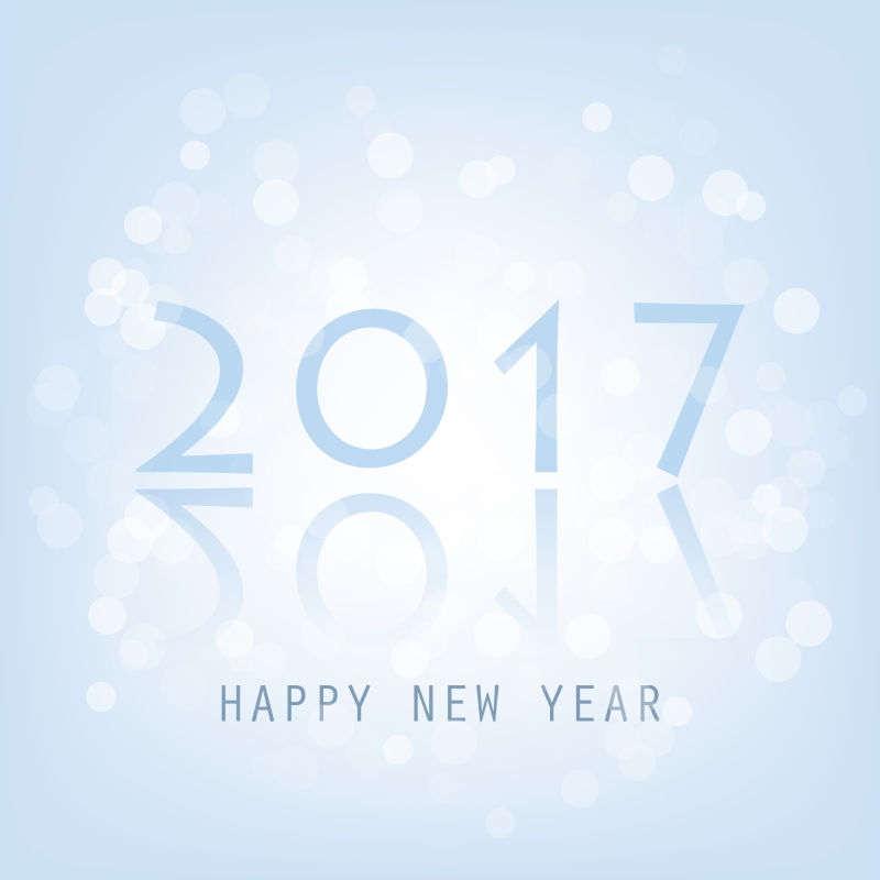 蓝色抽象现代风格的新年贺卡矢量设计