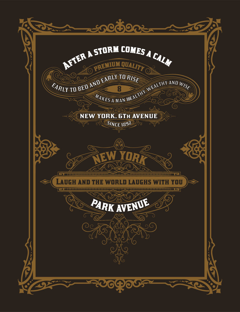 矢量老式复古创意徽章设计