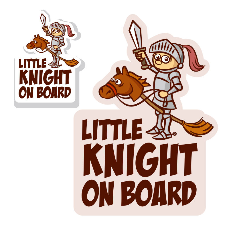 小骑士贴纸矢量设计